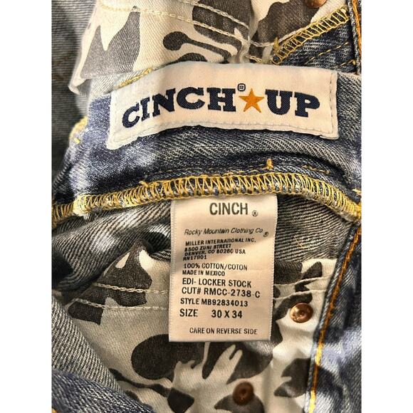 Cinch Men’s Blue Jeans Straight Leg Medium Wash Size 30x34 Blue Western Work - Picture 2 of 6